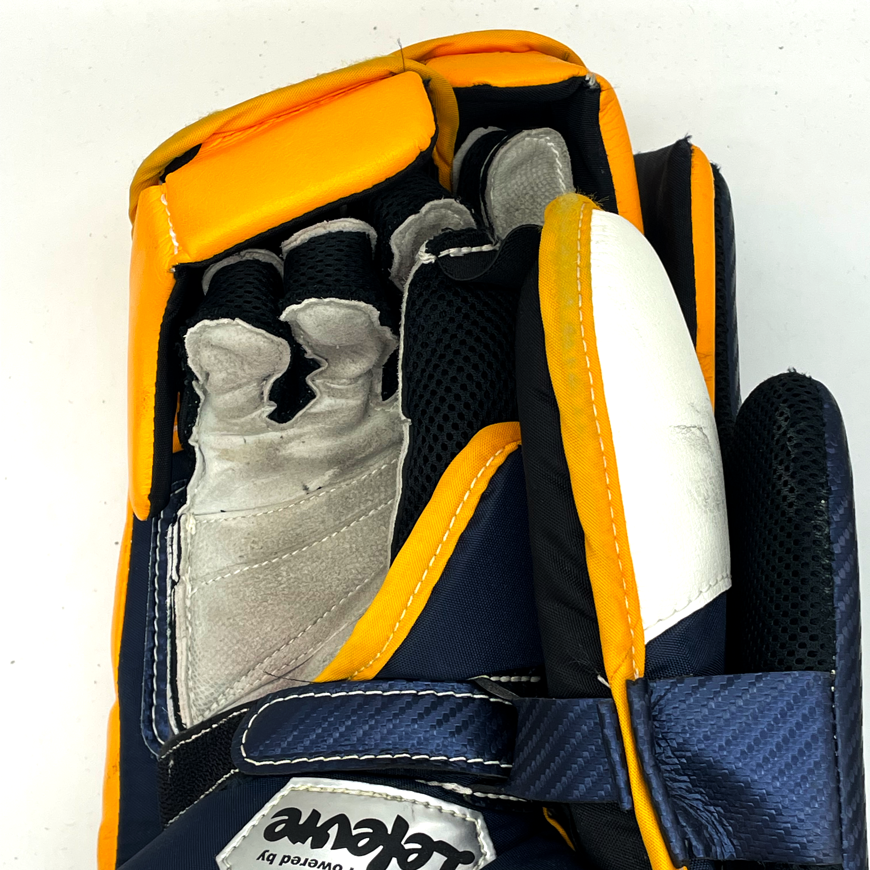 CCM Premier II - Bloqueur de gardien d'occasion (bleu marine/jaune/blanc)